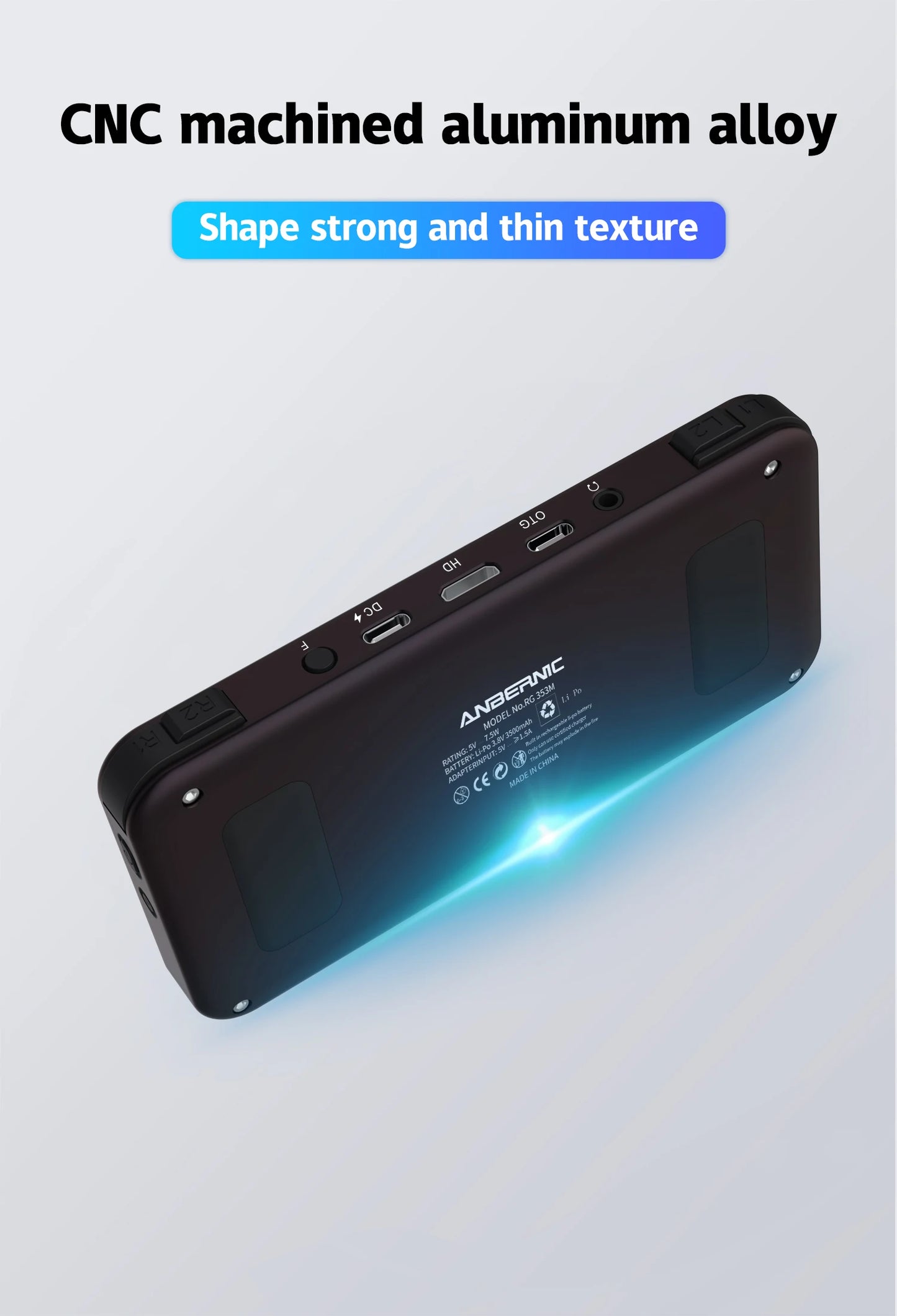 RG353M Handheld Game Console 3.5 Inch Multi-touch Screen Dual OS Aluminum Alloy Shell HDMI-compatible WIFI Gaming Video Player