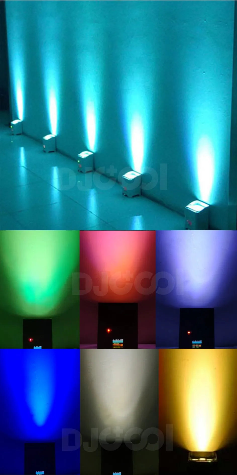 4pcs LED Battery Powered Par Light with bag or 8pcs 6*18w RGBWAUV 6in1 Light with Flightcase Auto/Sound/DMX/Wifi/APP/Remote