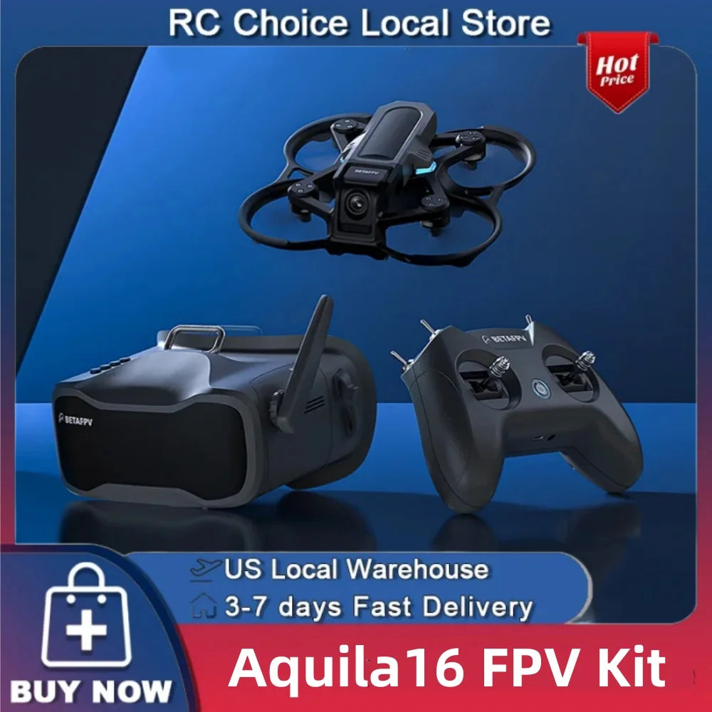 Aquila16 FPV Kit ELRS 2.4G Brushless Racing Drone VR03 Goggles 1102 18000KV 25-350mW VTX Indoor Outdoor Mini Quadcopter