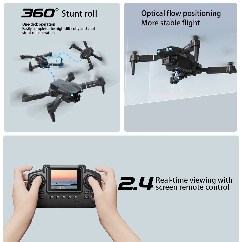 RC Drone 4K Dual Camera  E99 PRO Optical Flow Obstacle Avoidance Foldable FPV Quadcopter Toy for Beginners