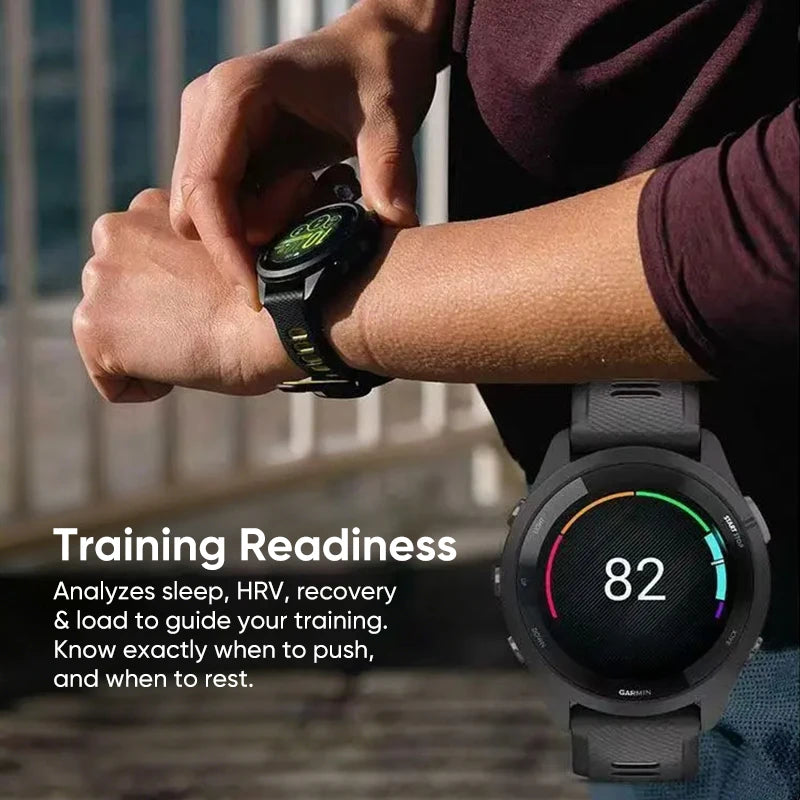 Forerunner 265 GPS 46mm Smartwatch 1.3" AMOLED Touchscreen Display Heart Rate Monitoring Training Metric Message Notice