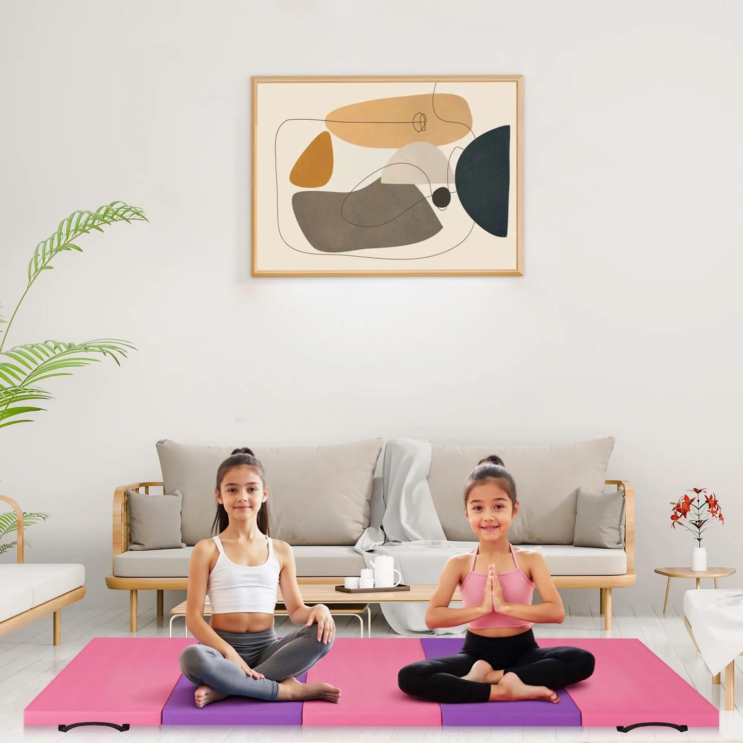 Gymnastics Mat,4-/5-fold Exercise Mats, Gymnastics Tumbling Mats, Thick Portable Home Gym Floor Pad for Yoga, Pilates, Aerobics