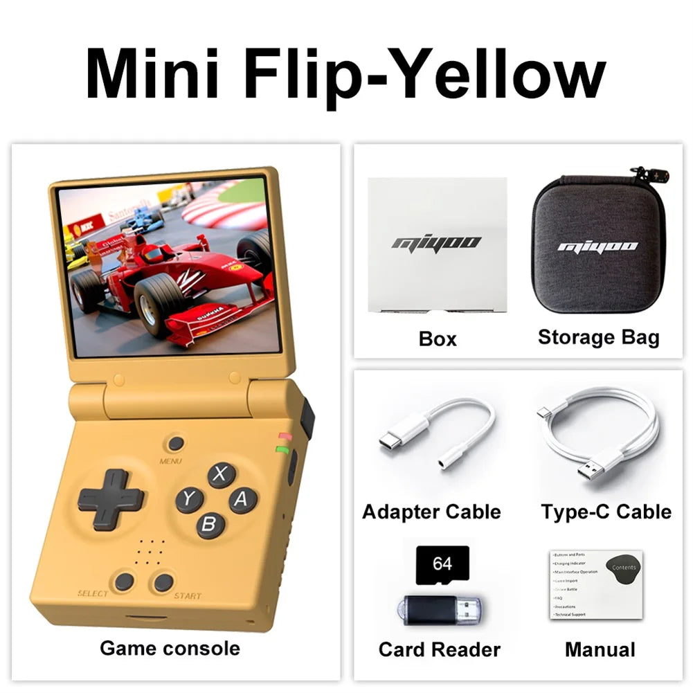 Mini Flip Retro Handheld Game Console With New Hinge 2.8 inch IPS Screen Portable Video Game Players Consoles Classic Gaming Emulator Childhood Gifts