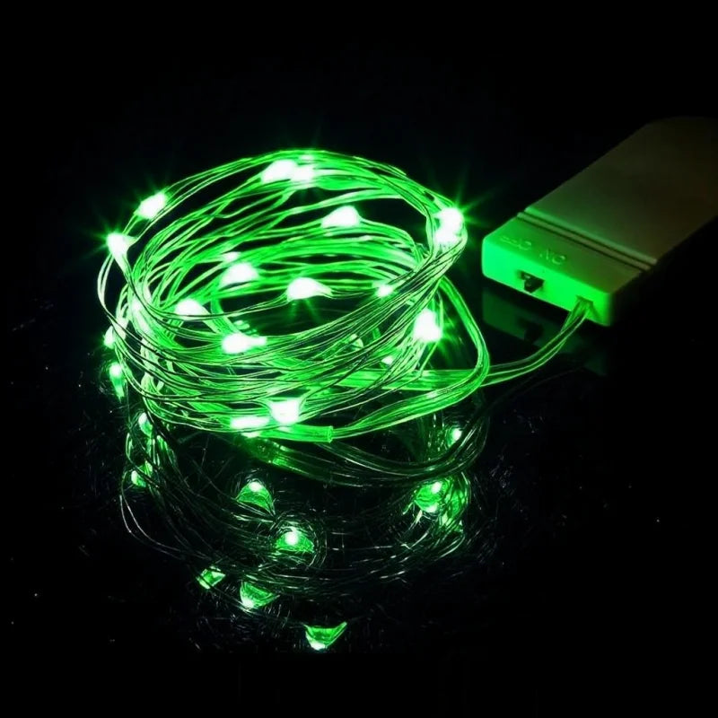 LED Fairy Lights Battery Operated String Lights Waterproof Silver Wire Firefly Starry Lights  Wedding Party Xmas Christmas Decor