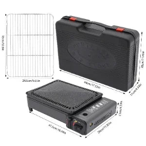 BYMAOCAR Butane Grill with Grill Net Stove Portable Camping Grill Gas Stove for Camping Traveling Trekking