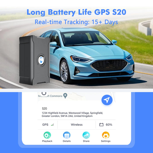 ‌15 Days Battery Vehicle GPS Tracker Anti-Theft Tracking Locator with Service Fee for Truck/Car/Moto/Luggage Security Protection