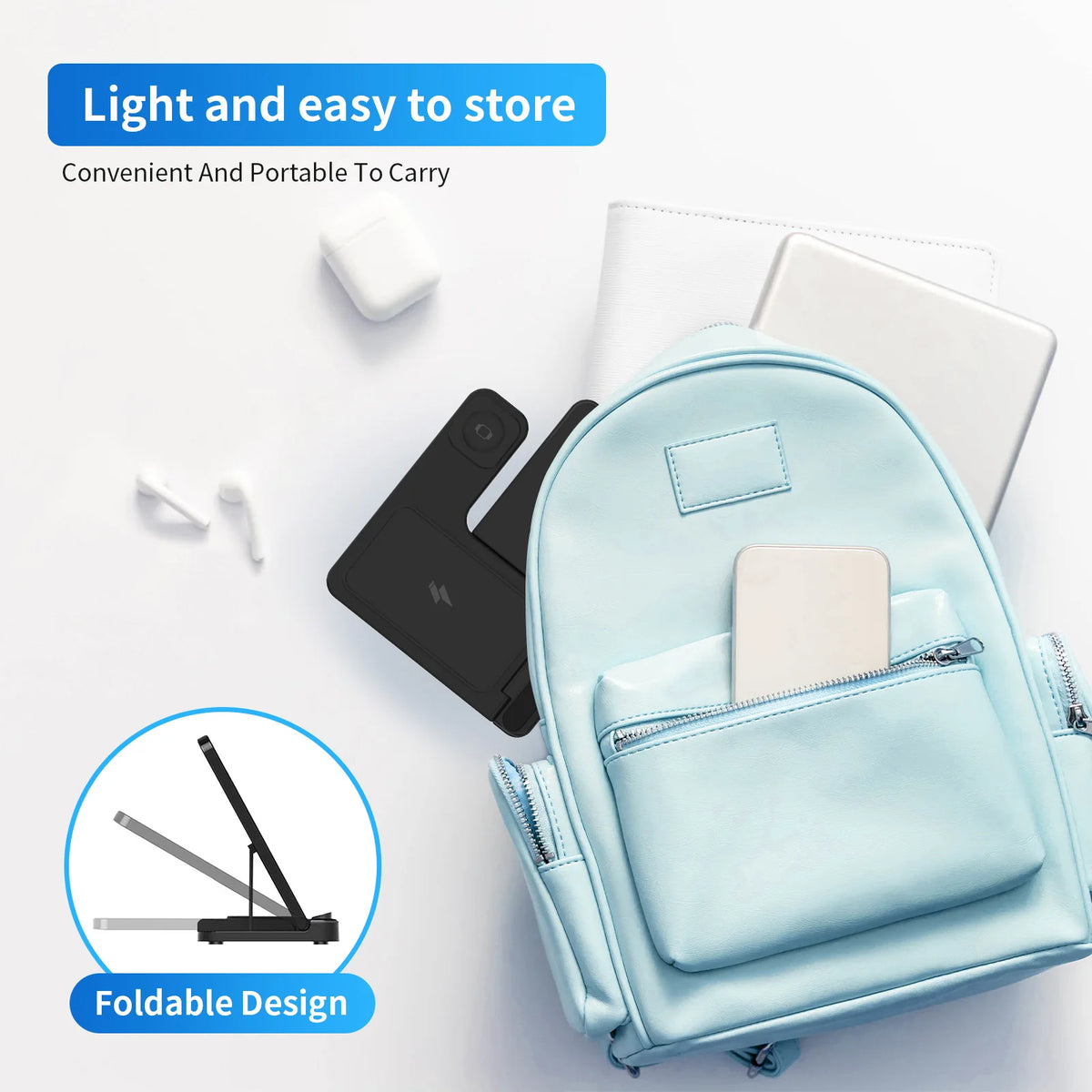 3 In 1 Wireless Charging Station Magnetic Fast Charging 18W Foldable For IPhone 16 15 14 13 12 Pro/Pro Max/Plus/Watch & Airpods