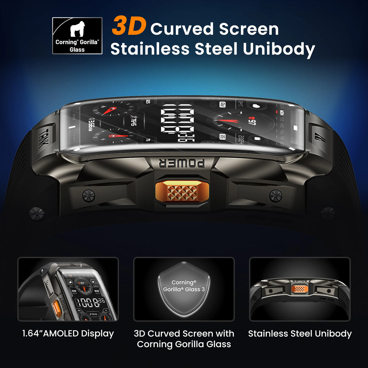 2025 X2 Ultra GPS Smart Watch For Men 3D Curved Screen Stainless Steel Body Compass Altimeter Waterproof Smartwatch
