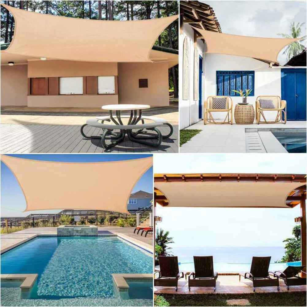 Sun Shade UV Block Oxford Cloth Canopy Patio Cover Breathable Sunlight Block Awning for Backyard Lawn Garden Outdoor Activities