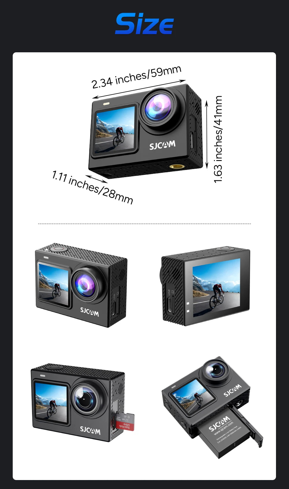SJCAM SJ6 Pro 4K Dual Screen Action Camera Waterproof Touch Screen Sport Cam WiFi Night Vision 6-Axis Gyro Stabilization