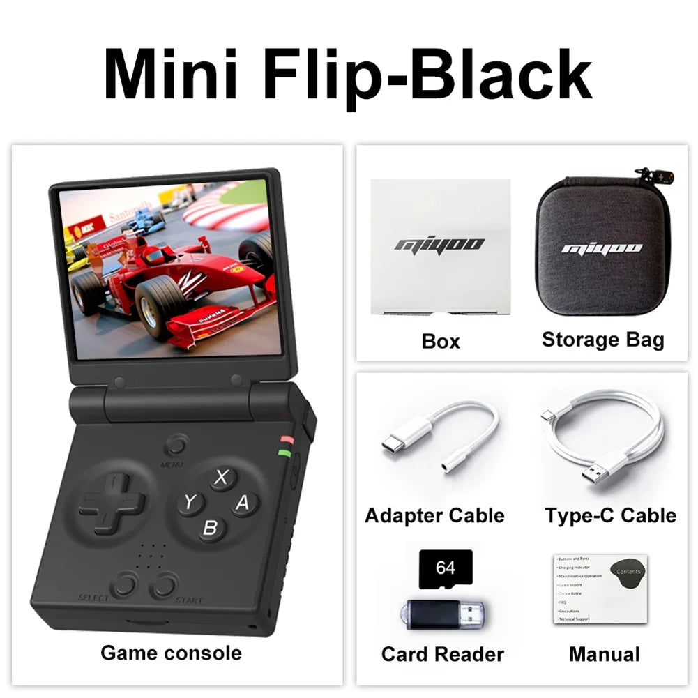 Mini Flip Retro Handheld Game Console With New Hinge 2.8 inch IPS Screen Portable Video Game Players Consoles Classic Gaming Emulator Childhood Gifts