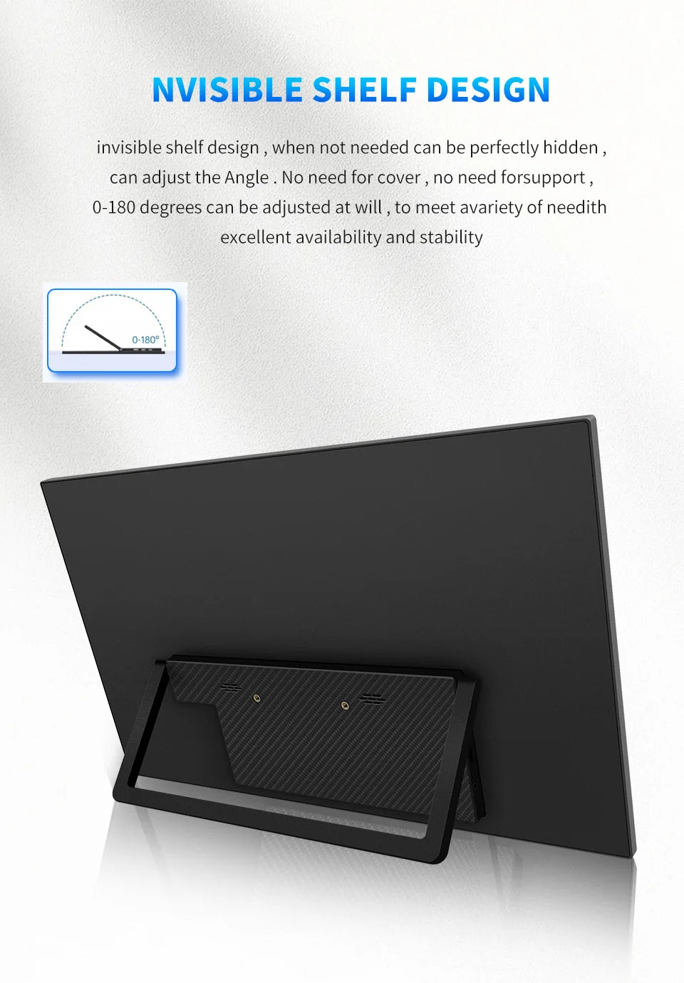 Portable Monitor 18.5 Inch Computer Gaming Display 100Hz 100% sRGB FHD 1080P Screen for Laptop Holiday Gift PC PS4/PS5