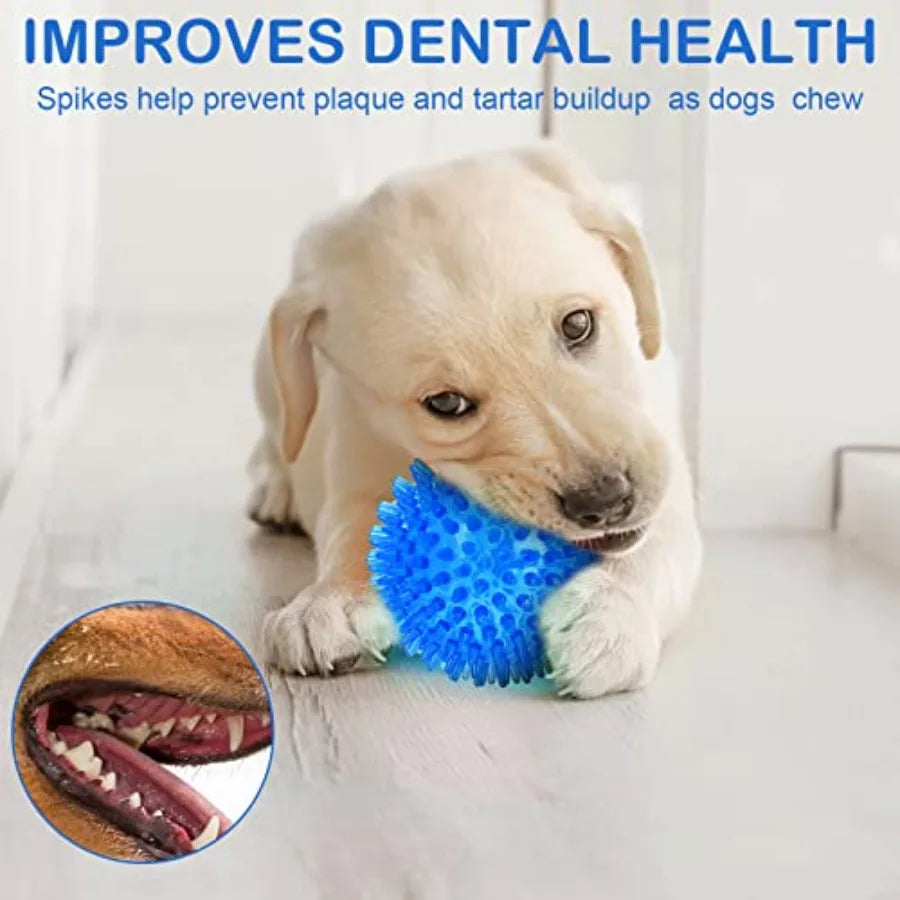 36 Pcs Squeaky Balls for Dogs 2.5 Inch Spiky Pet Chew Balls Interactive Fetch Toys for Puppy Teeth Cleaning and Training Red-xq
