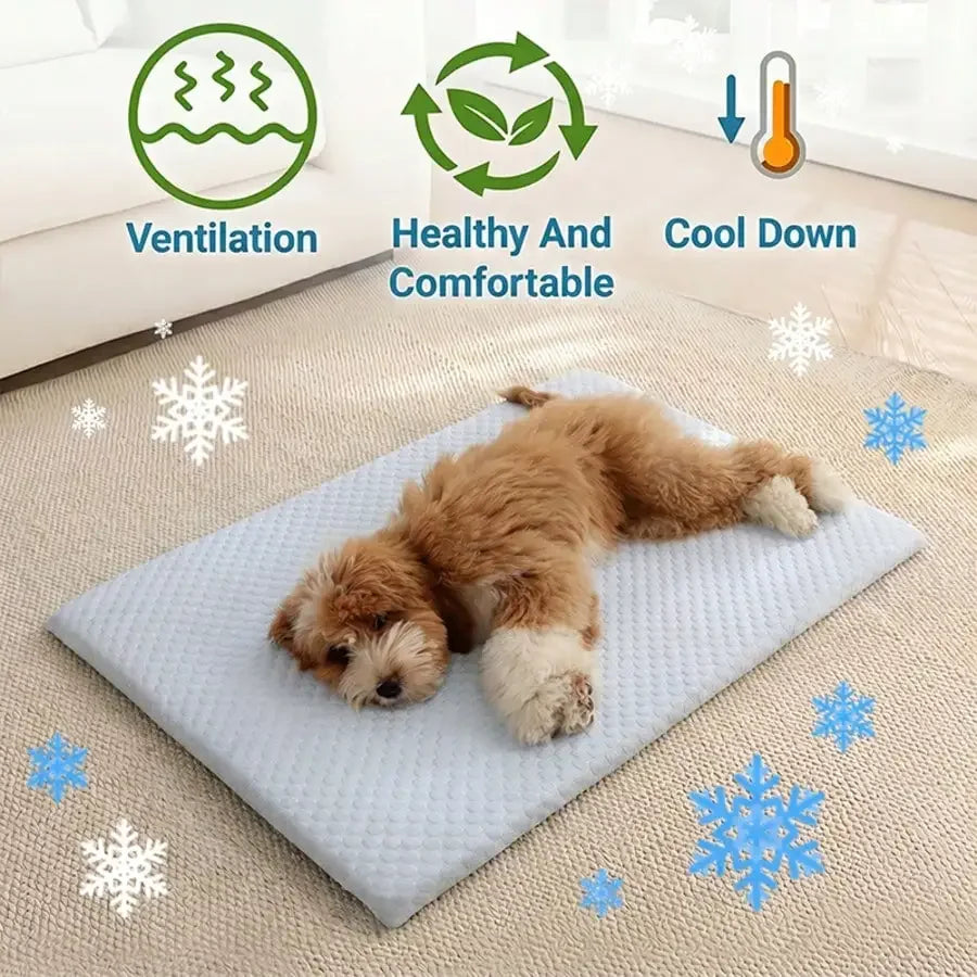 1pc Sponge Cooling Cat Bed, Thick Padding Comfortable Cool Breathable Cat Nest, Non-Slip And Washable Cooling Small Dog Bed, Suitable For All Seasons