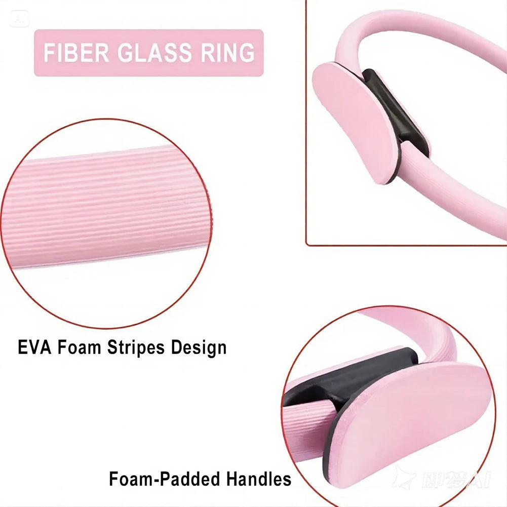 Pilates Ring Fitness Ring with Non Slip Handles Fitness Circle Portable Flexible Resistance Exercise Equipment for Women