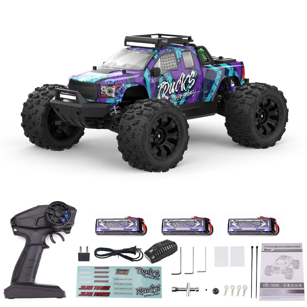 PT14R 1/14 RC Car 80km/h High Speed Off-road RC Truck Brushless 2.4G Remote Control 4WD 3S 35C 2200mAh