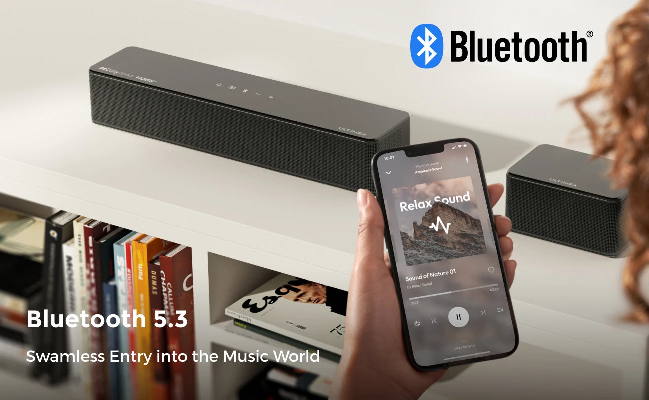 ULTIMEA Poseidon D80 Boom 7.1ch 500W Dolby Atmos Soundbar, Wireless Subwoofer & 4 Surround Speakers, Home Theater TV,APP Control