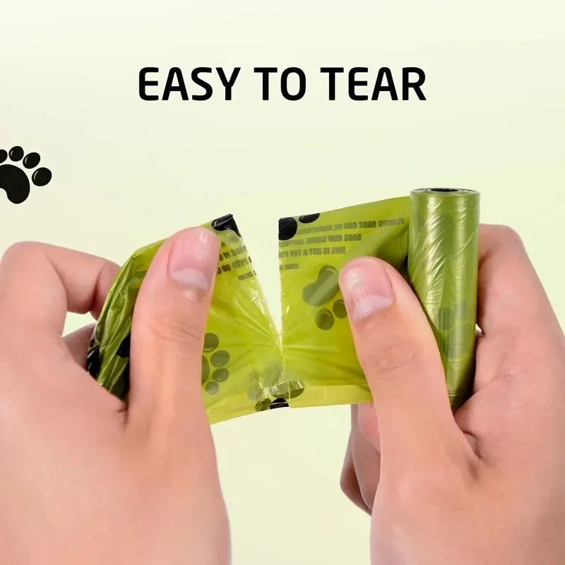 10Pcs Extra Thick Dog Poop Bags (22x30cm), Leak-Proof Paw Print Pet Waste Bags