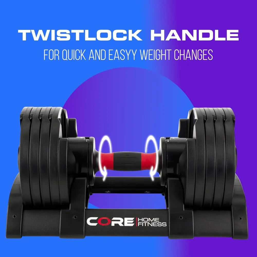 Adjustable Dumbbell Weight Set by Affordable Dumbbells - Space Saver - Dumbbells for Your Home Dumbbells