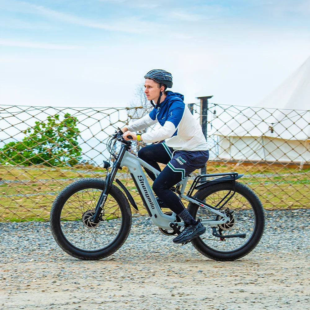 Shengmilo S600 26 inches adult electric mountain bike, 2000W dual motor ebike 7-speed electric bicycle，Fat Tire ebike17.5ah
