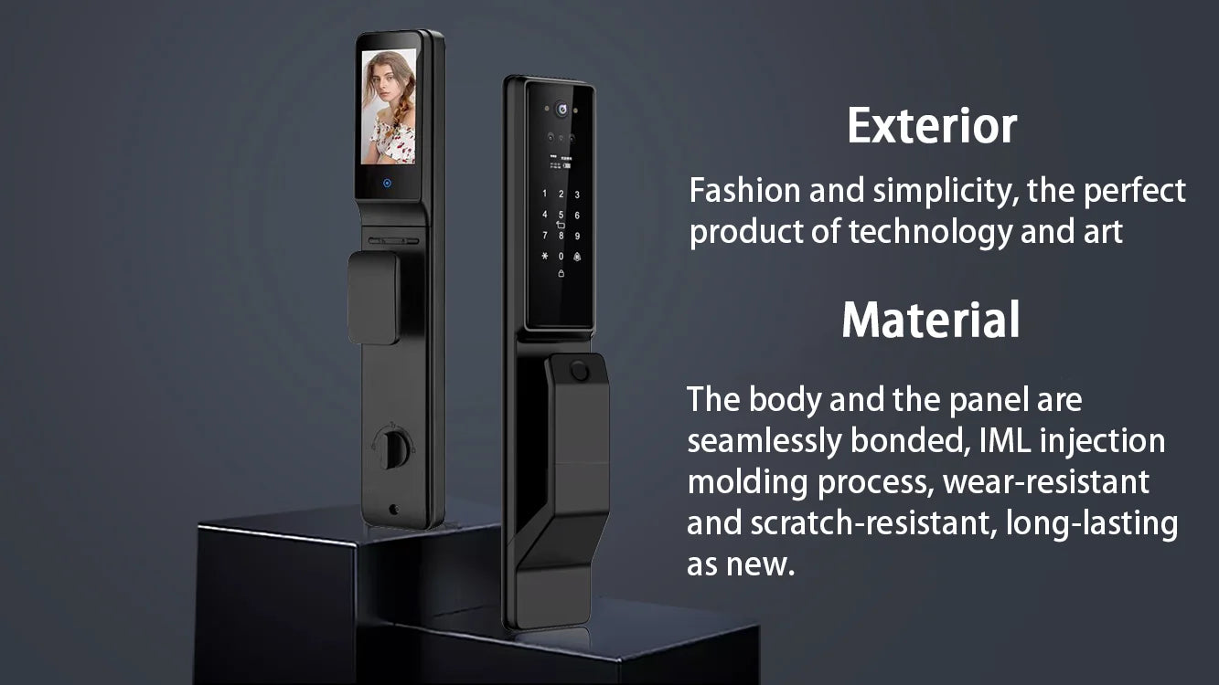 Alexa Voice Control Smart Door Lock Tuya APP 3D Face Recognition Electronic Digital Smart Door Lock With Camera