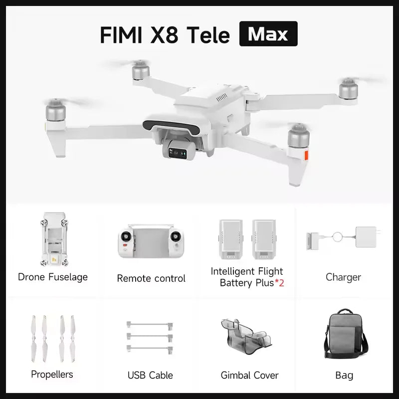 X8 Tele Max 4K Professional Drone Wide-Angle Tele Camera 30x Hybrid Zoom 3-axis Gimbal AI Super Night Video RC Quadcopter
