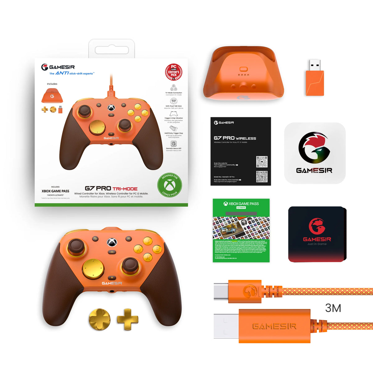 G7 Pro Wired Xbox Controller with Smart Charging Station, Hall Effect, Gyro, 3.5mm Audio Jack, 1000Hz Polling Rate