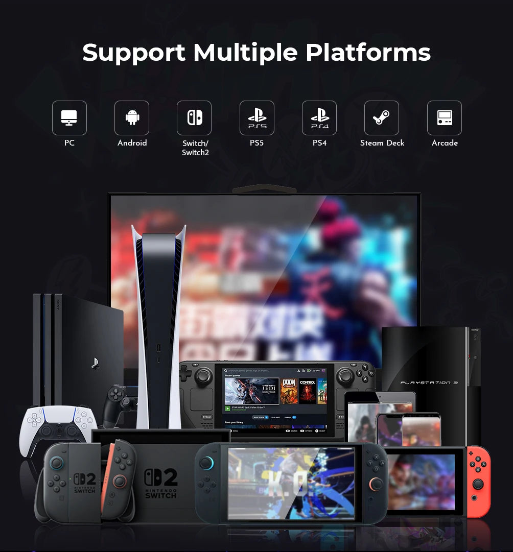 C-AT Magnetic Leverless Hitbox Controller Stickless Arcade Controller Keyboard For PC/PS4/PS5/Switch Hitbox Fightstick