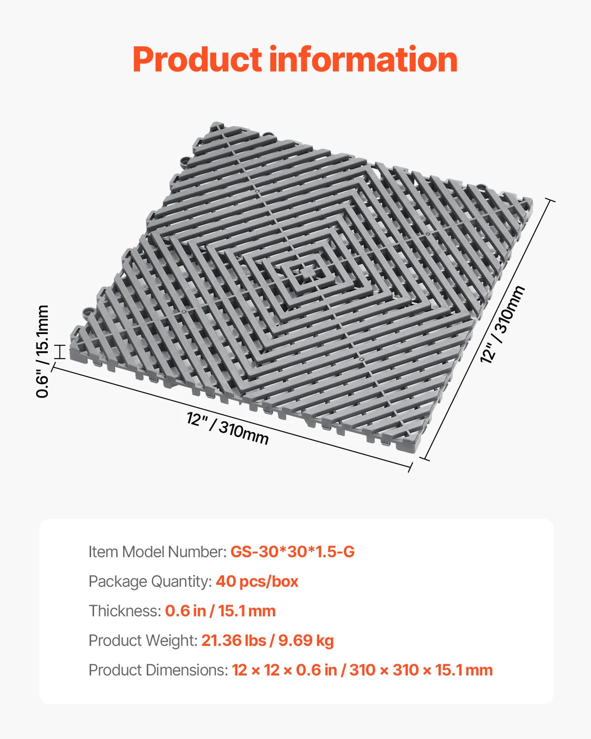 Interlocking Drainage Mat 12inx12in 12/24/40/50/55 Pcs Splicing Mats Non-Slip PP Drainage Floor Tile & Shower Mat