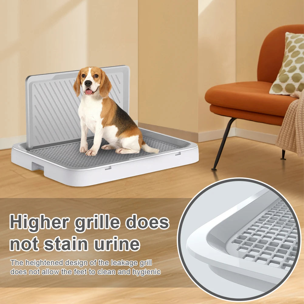 Dog Potty Tray with Pee Wall Pan Trainer Anti-Splash Pet Indoor Dog Training Toilet Dog Potty Trainer Puppy Kitten Cleaning Tool