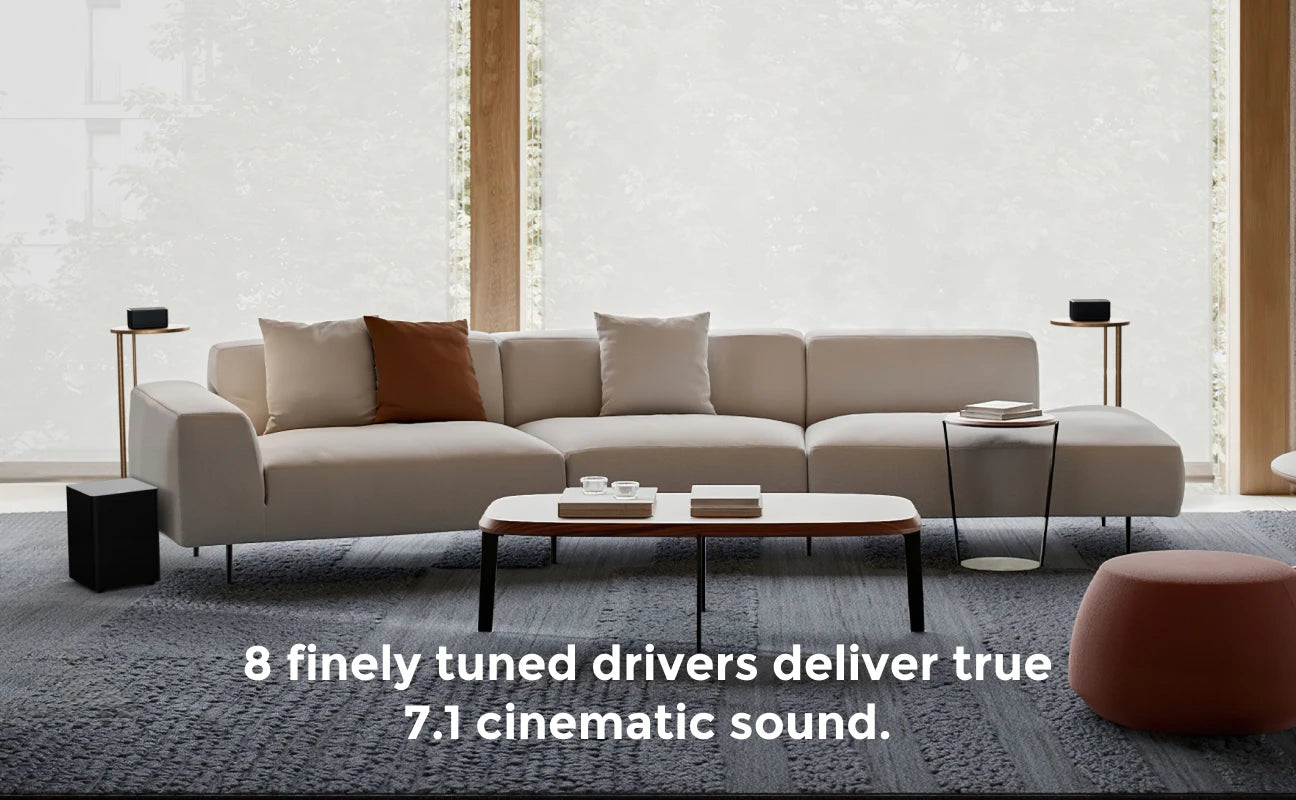 ULTIMEA Poseidon D80 Boom 7.1ch 500W Dolby Atmos Soundbar, Wireless Subwoofer & 4 Surround Speakers, Home Theater TV,APP Control