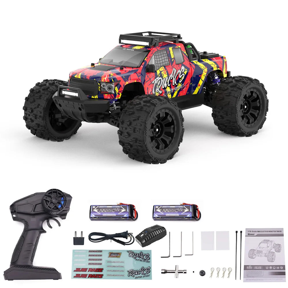 PT14R 1/14 RC Car 80km/h High Speed Off-road RC Truck Brushless 2.4G Remote Control 4WD 3S 35C 2200mAh
