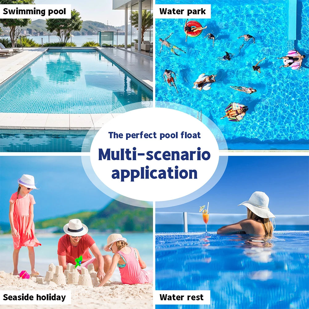 Inflatable Pool Float Floating Lounger Chair Leakproof Pool Lounge Float with Arm & Backrest Water Hammock for Pool Lake Beach