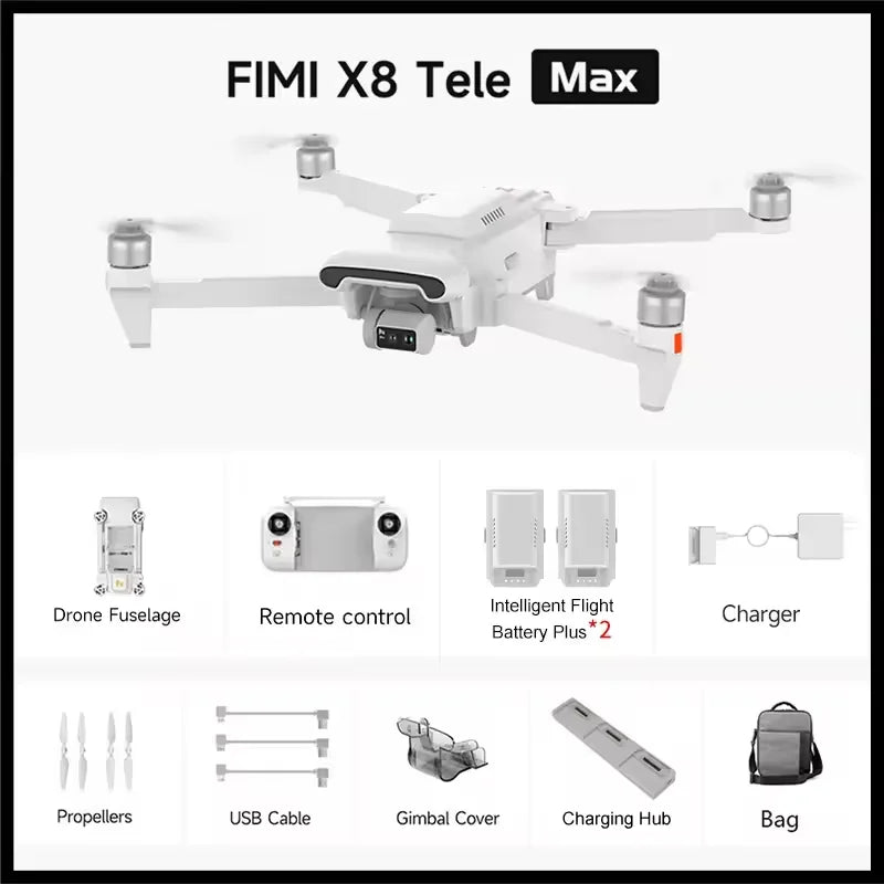 X8 Tele Max 4K Professional Drone Wide-Angle Tele Camera 30x Hybrid Zoom 3-axis Gimbal AI Super Night Video RC Quadcopter