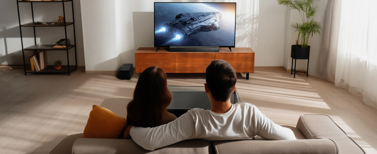 ULTIMEA Poseidon M60 Boom 5.1ch Soundbar with Dolby Atmos, 340W Home Theater System with 5.25" Wired Subwoofer, APP Control