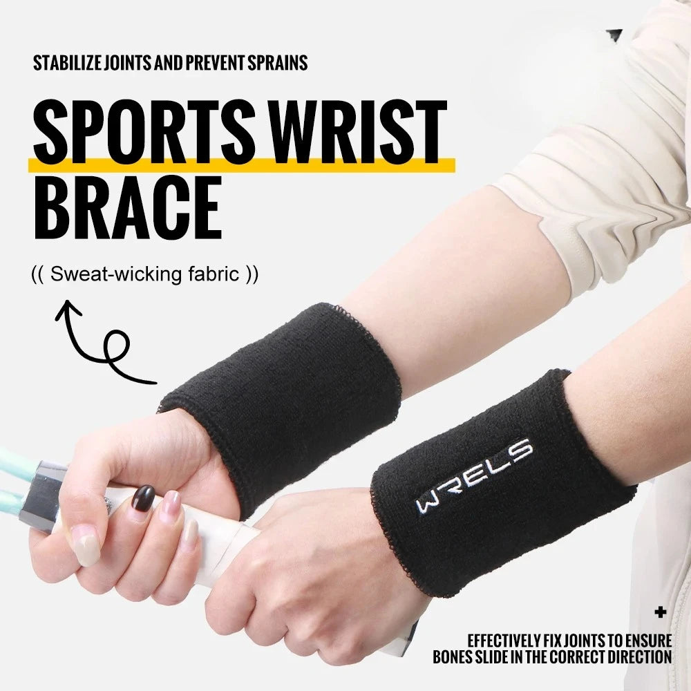 WRELS Wristbands Terry Cloth Moisture Wicking for Sports Tennis Gym Work Out Wristbands Sweatbands Absorbent Wrist Sweat Bands