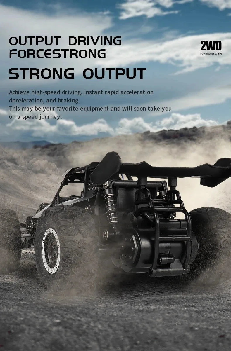 1:16 Alloy RC Off Road Car 2.4G Wireless Remote Control High Speed Buggy With LED Light Shock Absorber Kids Toy Racing Vehicle