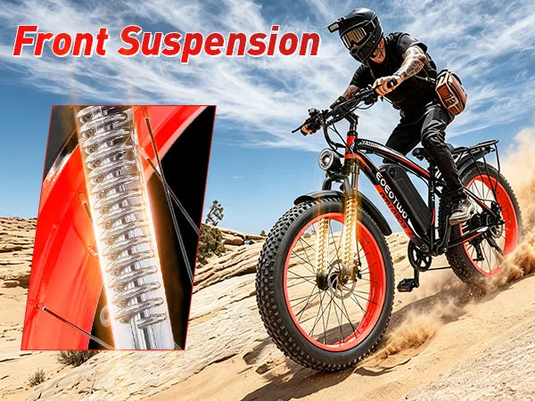 EOEOTWO 1500W Electric Bike 48V 15Ah Battery 26" 4.0 Fat Tire Ebike 34MPH High Speed Mountain Bicycle Off-Road Snow Bike for Adults