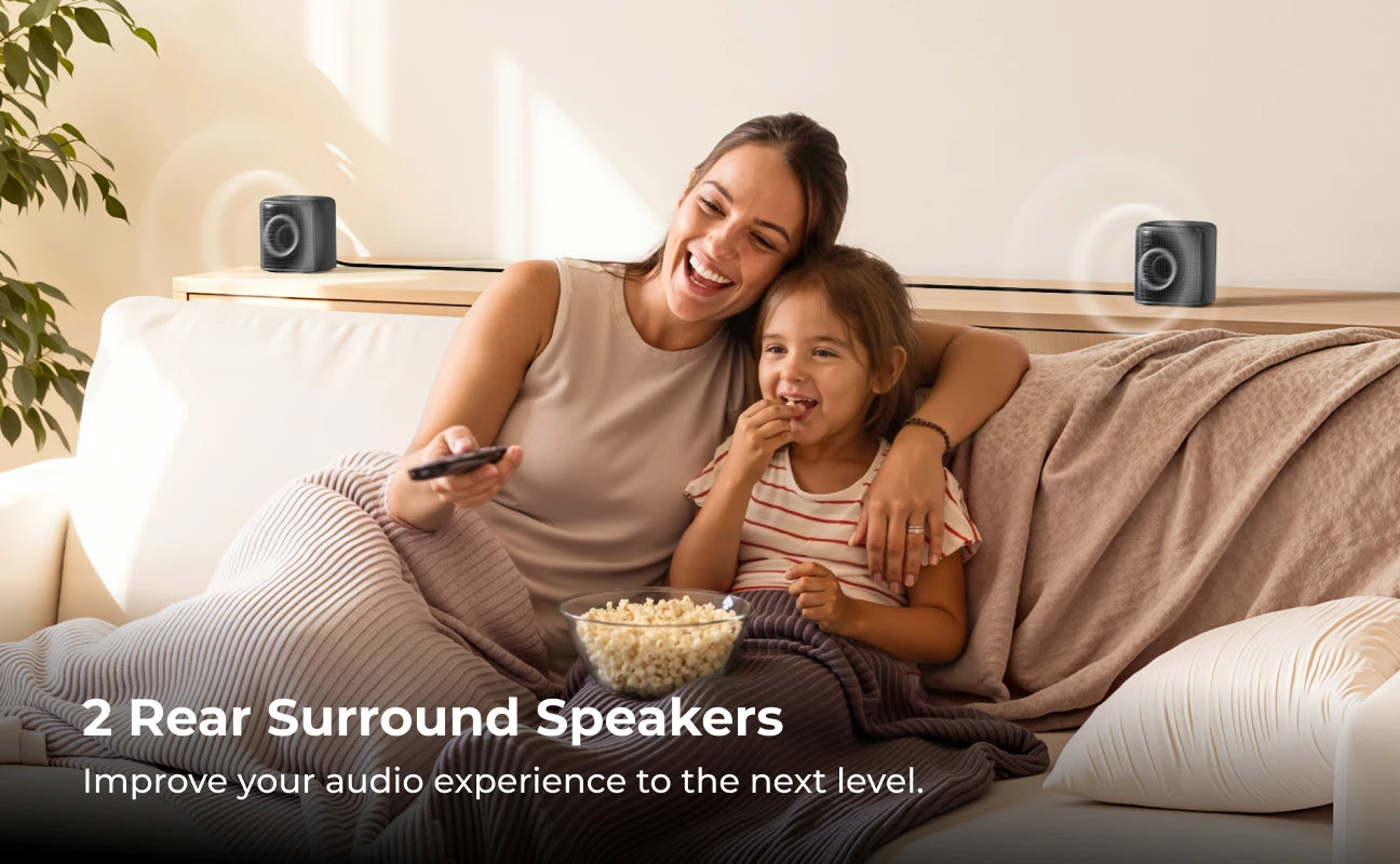 ULTIMEA Aura S4T 350W 7.1ch TV Soundbar with 4 Surround Speakers, Surround Sound System with Subwoofer, App Control, HDMI ARC