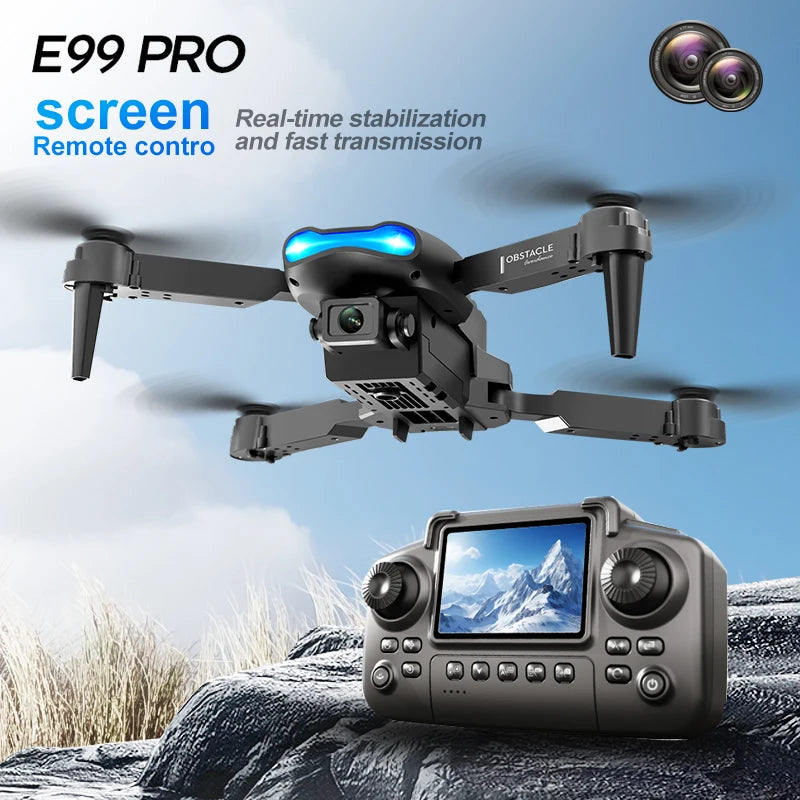 RC Drone 4K Dual Camera  E99 PRO Optical Flow Obstacle Avoidance Foldable FPV Quadcopter Toy for Beginners