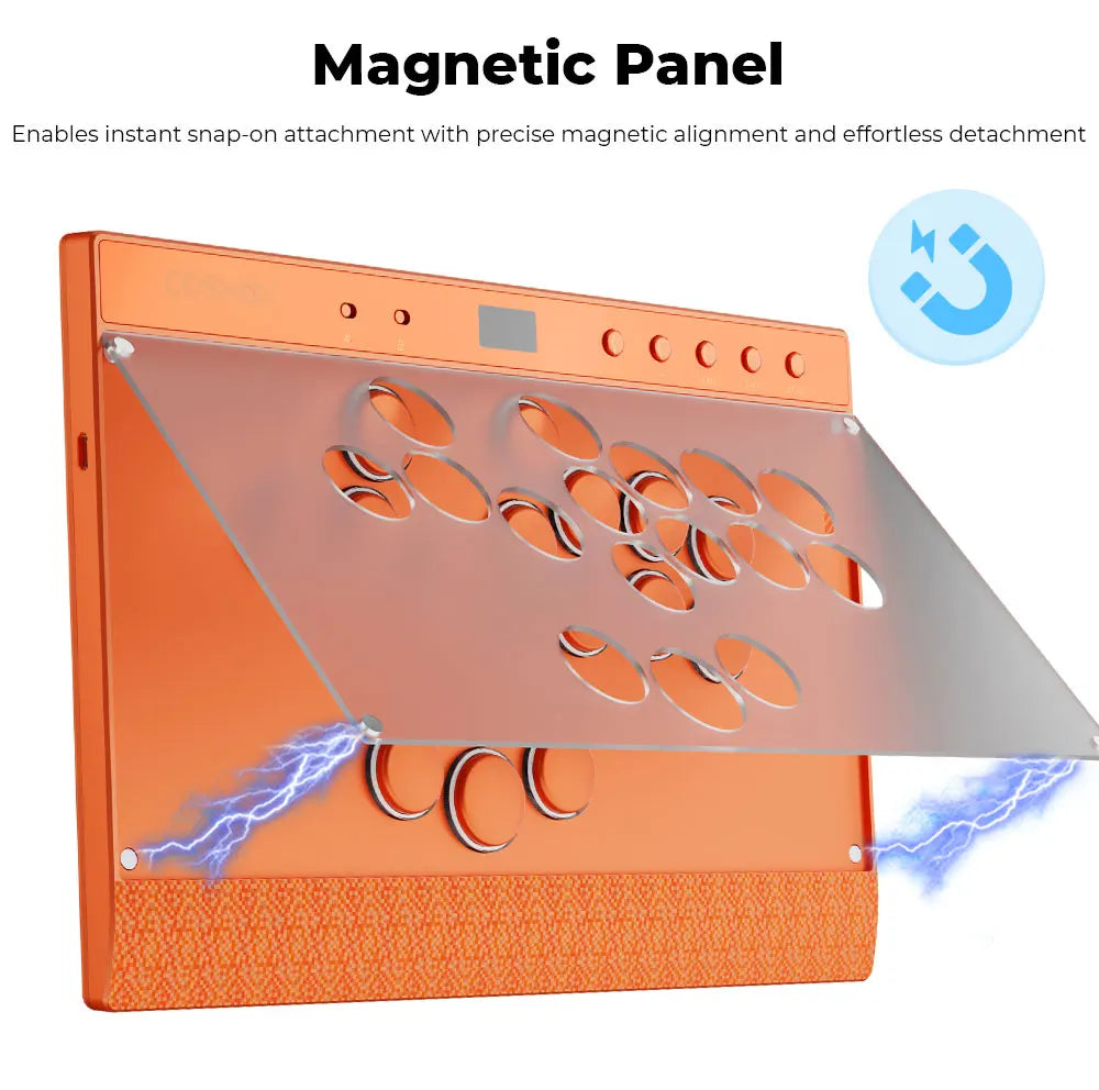 New C16 Orange Magnetic Stickless Arcade Stick Leverless Hitbox Controller for For PC/PS4/PS5/Switch Leverless Stick