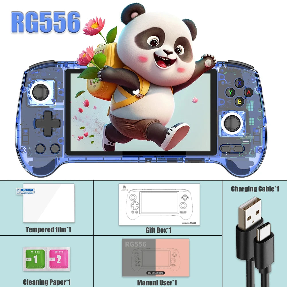 RG556 Retro Handheld Game Android 13 5.48 inch Touch OLED Screen Support DP WiFi Bluetooth Hall Rocker Battery 5500mAh