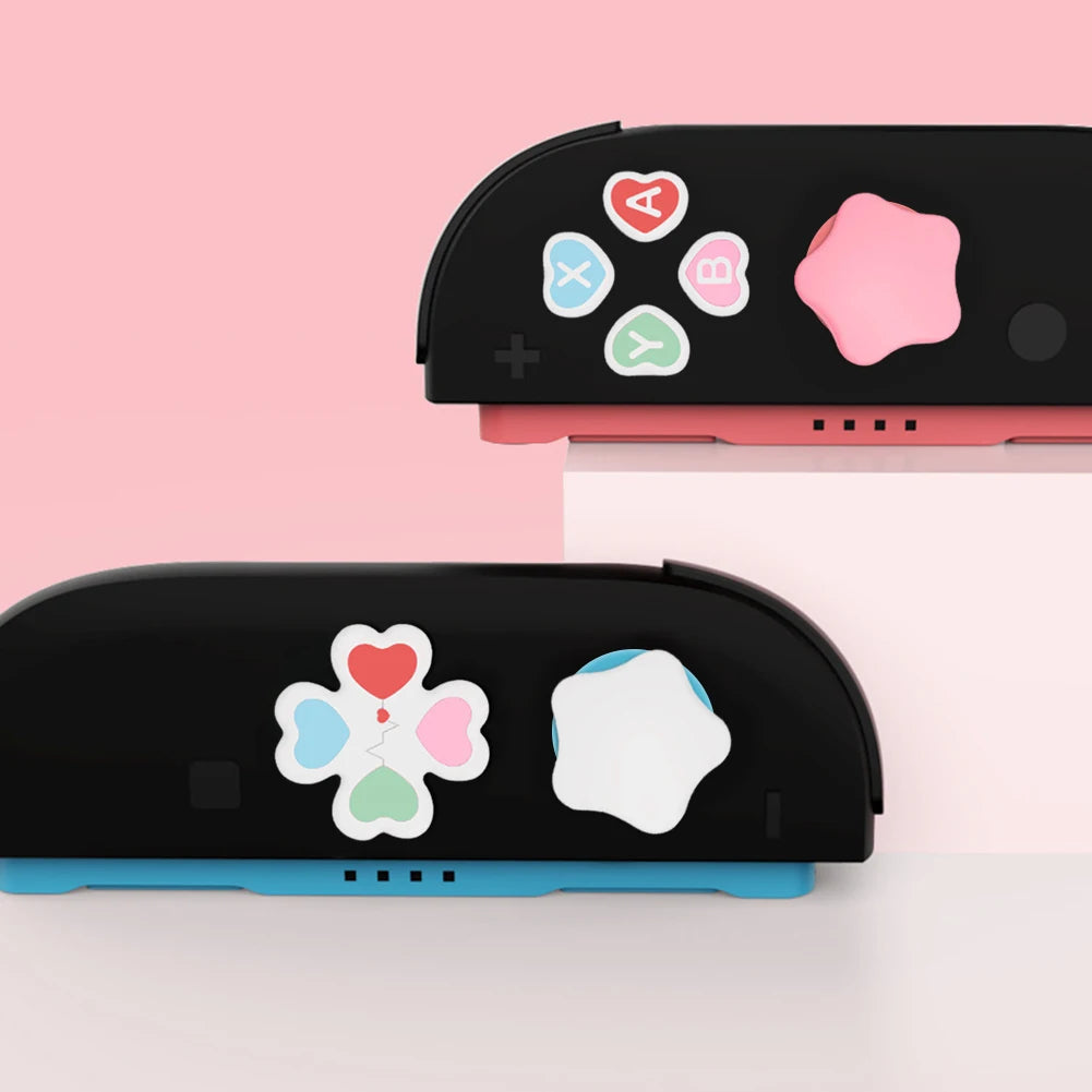 Silicone Soft D-pad Cross Button Caps For Nintendo Switch2 Joy-Con Handle Grips Cover Thumb Stick ABXY Key Sticker Skin Case