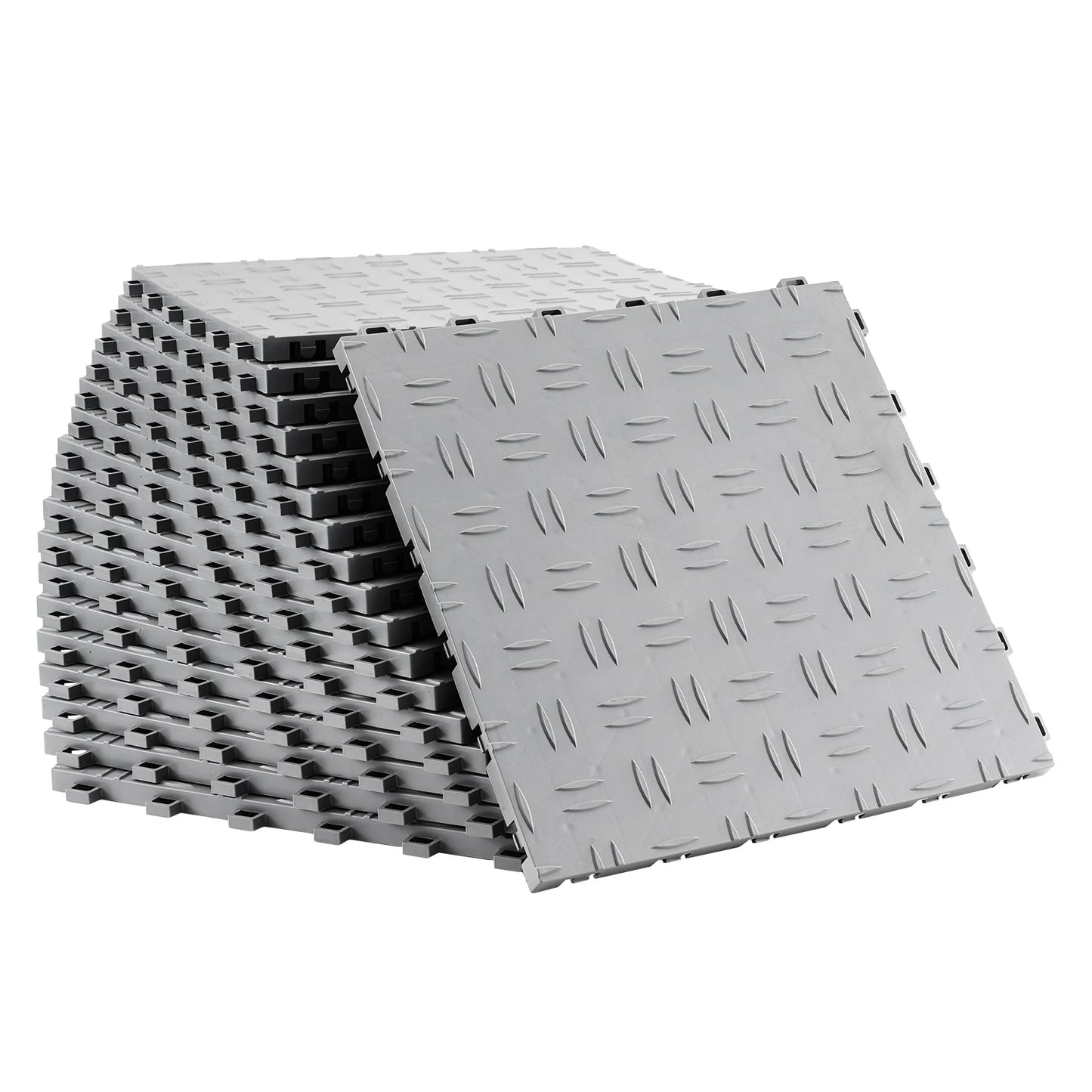 Garage Tiles Interlocking Garage Floor Covering Tiles Non-Slip Double-Sided Texture for Garages Basements Repair Shops