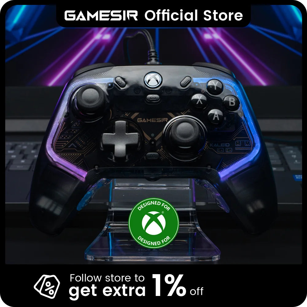 GameSir Kaleid Flux Xbox Controller Hall Effect Gamepad for Xbox Series X, Xbox Series S, Xbox One Game Console PC Joystick