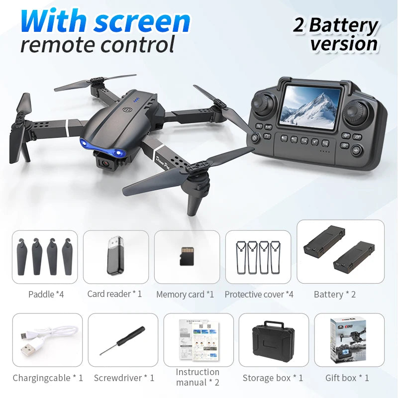 RC Drone 4K Dual Camera  E99 PRO Optical Flow Obstacle Avoidance Foldable FPV Quadcopter Toy for Beginners