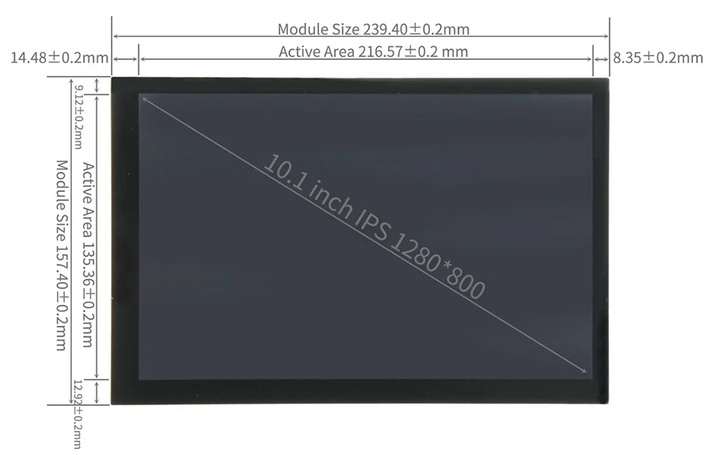 Driver-free 10-point Capacitive Touchscreen Monitor 1280x800PX 10-inch Raspberry Pi Display For Laptop PC Win 7/8/10
