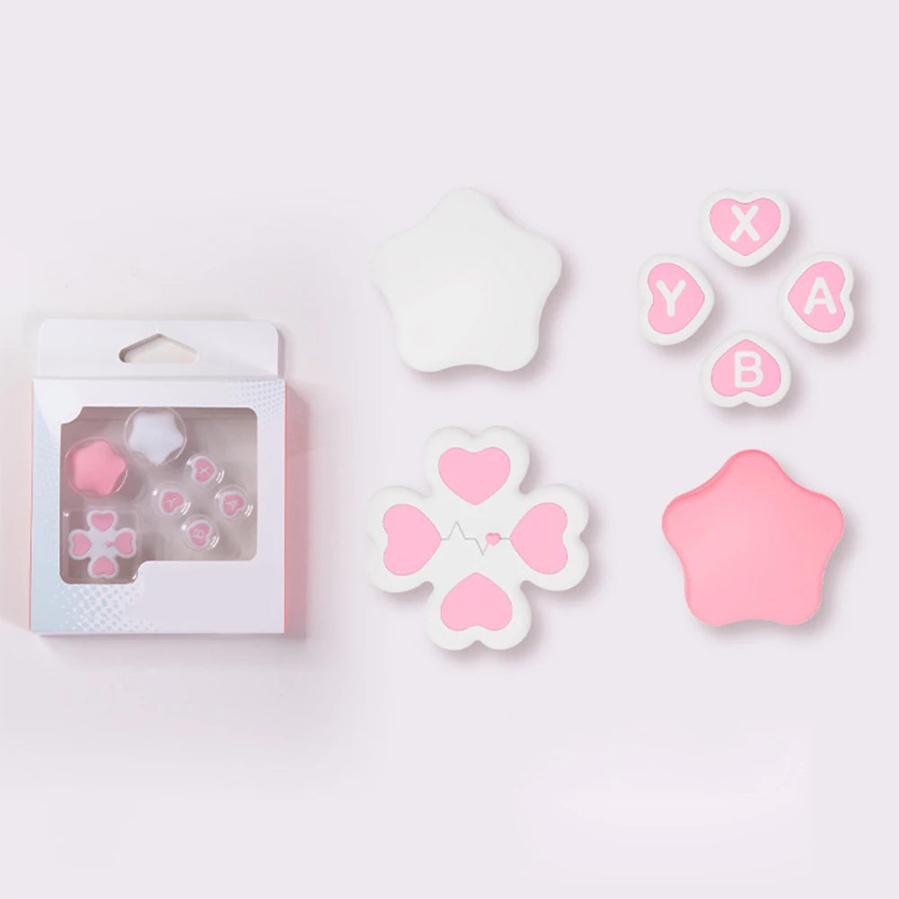 Silicone Soft D-pad Cross Button Caps For Nintendo Switch2 Joy-Con Handle Grips Cover Thumb Stick ABXY Key Sticker Skin Case