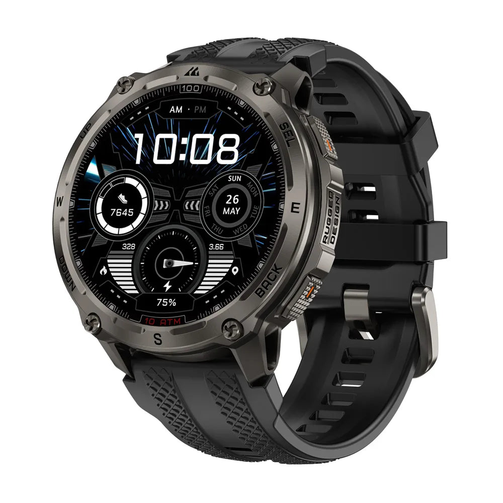 T4 Smart Watch for Men 6-Sat GPS Offline Maps 10ATM Waterproof Heart Rate Diving Skiing Hiking for Android iOS