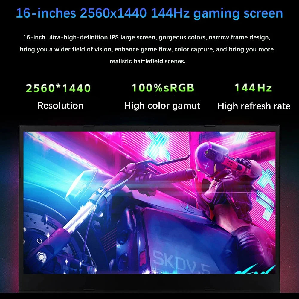 16.1 Inch Gaming Laptop Intel i7 8750H NVIDIA RTX 3060 6G 32GB DDR4 2TB SSD 144Hz RGB Keyboard WIFI 6 BT5.2 Windows11